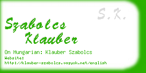 szabolcs klauber business card